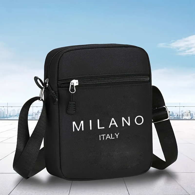 TEMU Italian Print Shoulder Bag Crossbody Bag Fashion Trendy Chest Bag Casual Multi-functional Chest Bag Casual Style Oxford Cloth Material, For