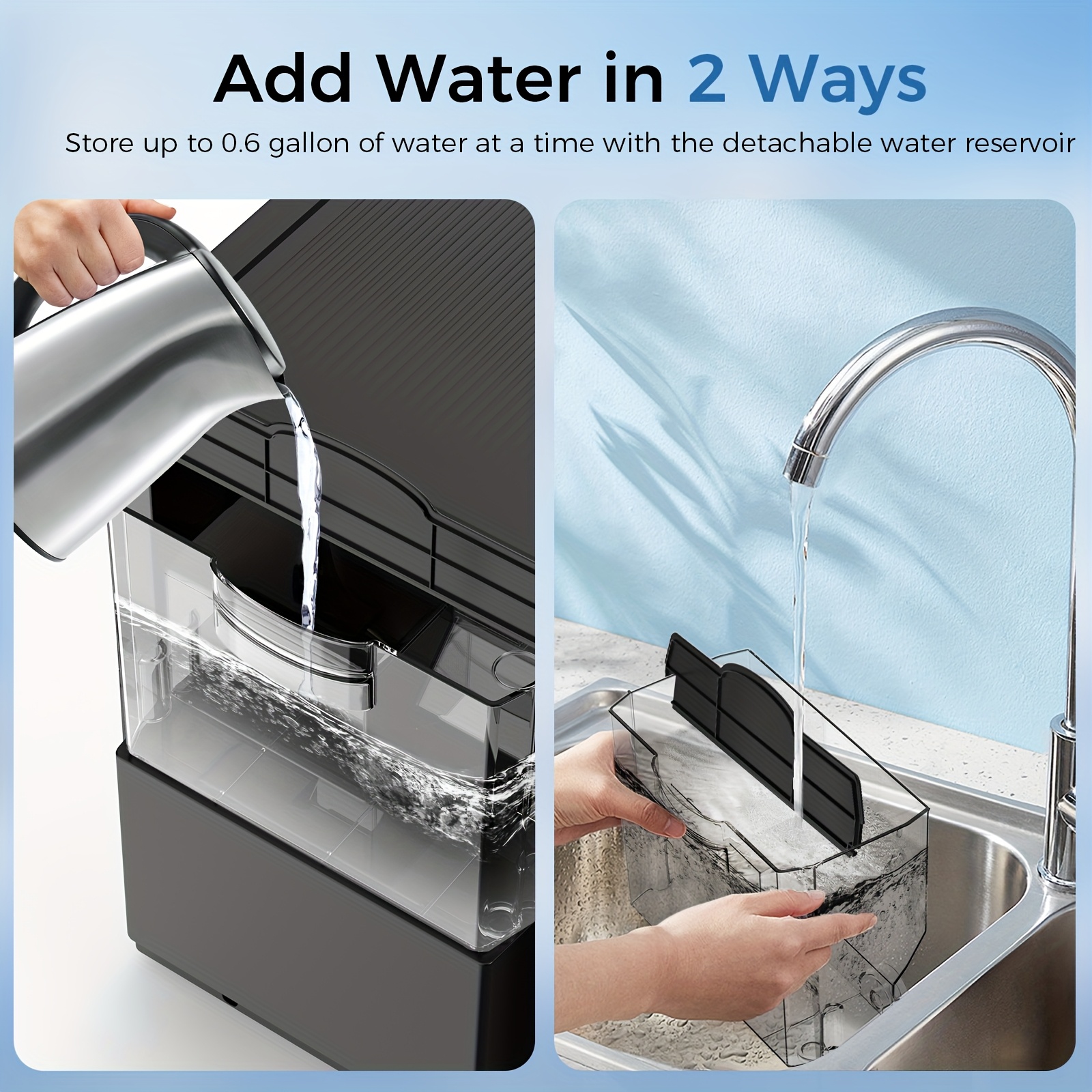 45lbs 24h   ice makers countertop pebble ice maker machine with self cleaning stainless steel housing pellet ice maker with 2 5qt water reservoir crushed ice maker for home kitchen silvery black Product details 3