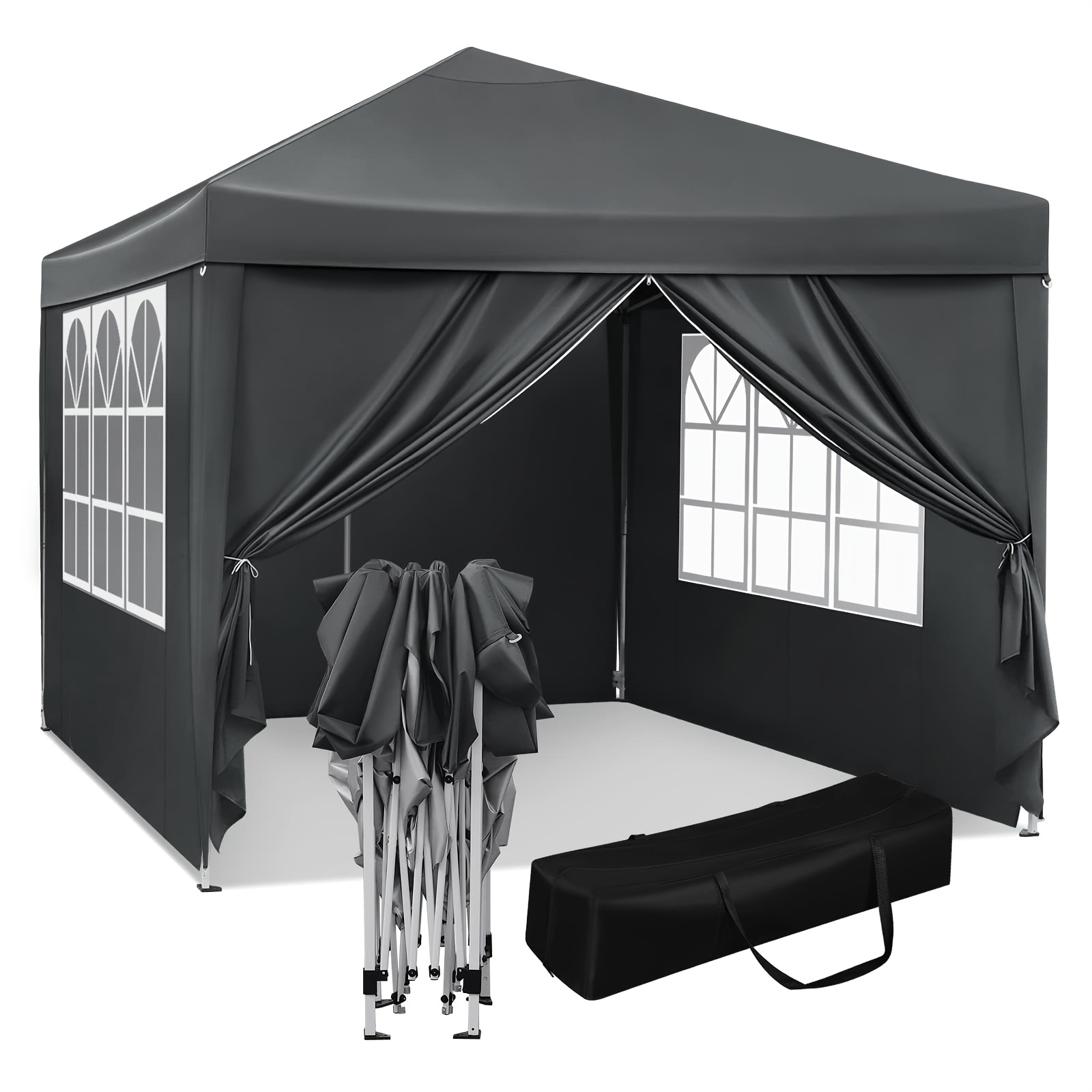 E-shop Ein einzelnes, wasserdichtes, faltbares Pop-Up-Pavillon mit Seitenwänden zum Schutz vor der Sonne, ideal für den Garten, Strandmarkise,