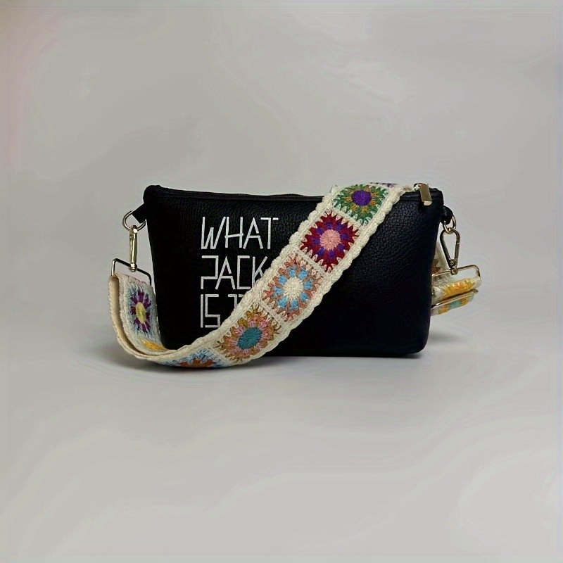 

Artisanal Embroidered Ethnic Style Shoulder Strap - Fashionable Wallet & Handbag Accessory - Adjustable Wide Purse Strap