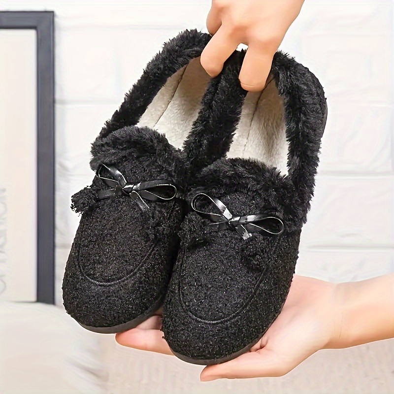 cozy warm womens winter loafers plush faux fur lined slip  display picture 1