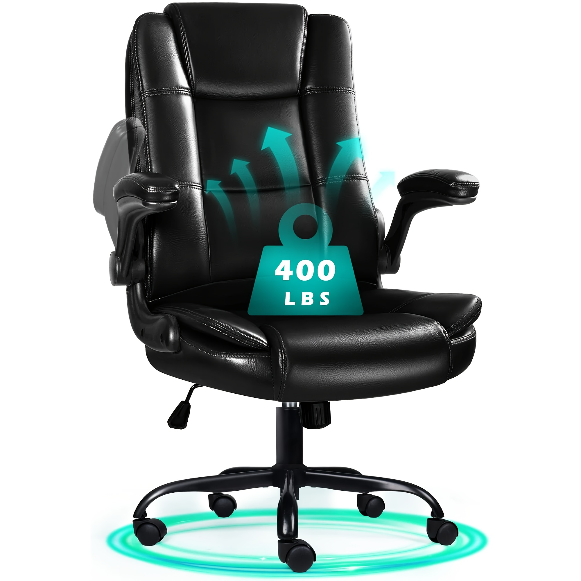 TEMU Executive Office Chair With Flip-up Armrests, Big And Tall Executive Office Chair With Flip-up For Adult, Ergonomic High Back Adjustable Computer Desk Chair