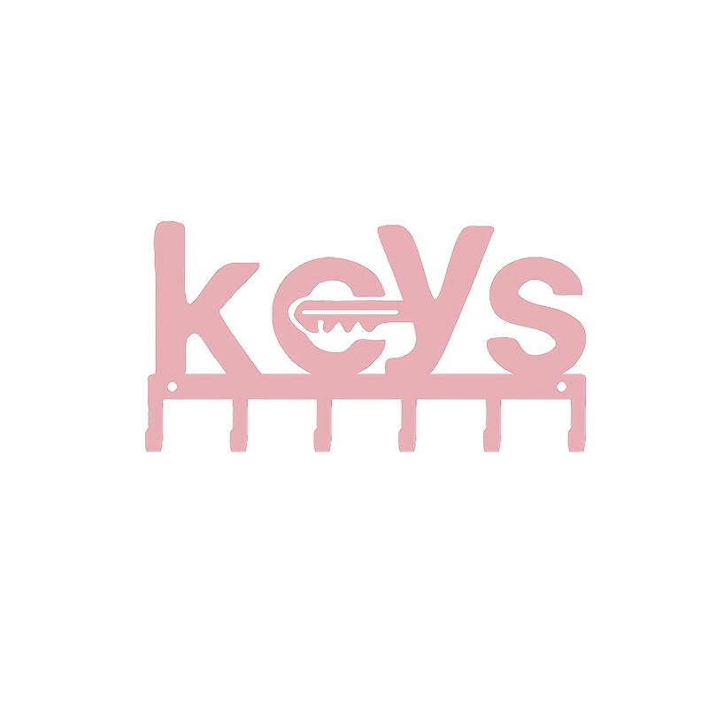 TEMU 1pc Pink Key Pattern Hook, Suitable For Placing Keys - Sturdy Iron Structure Suitable For Living Room, Bathroom