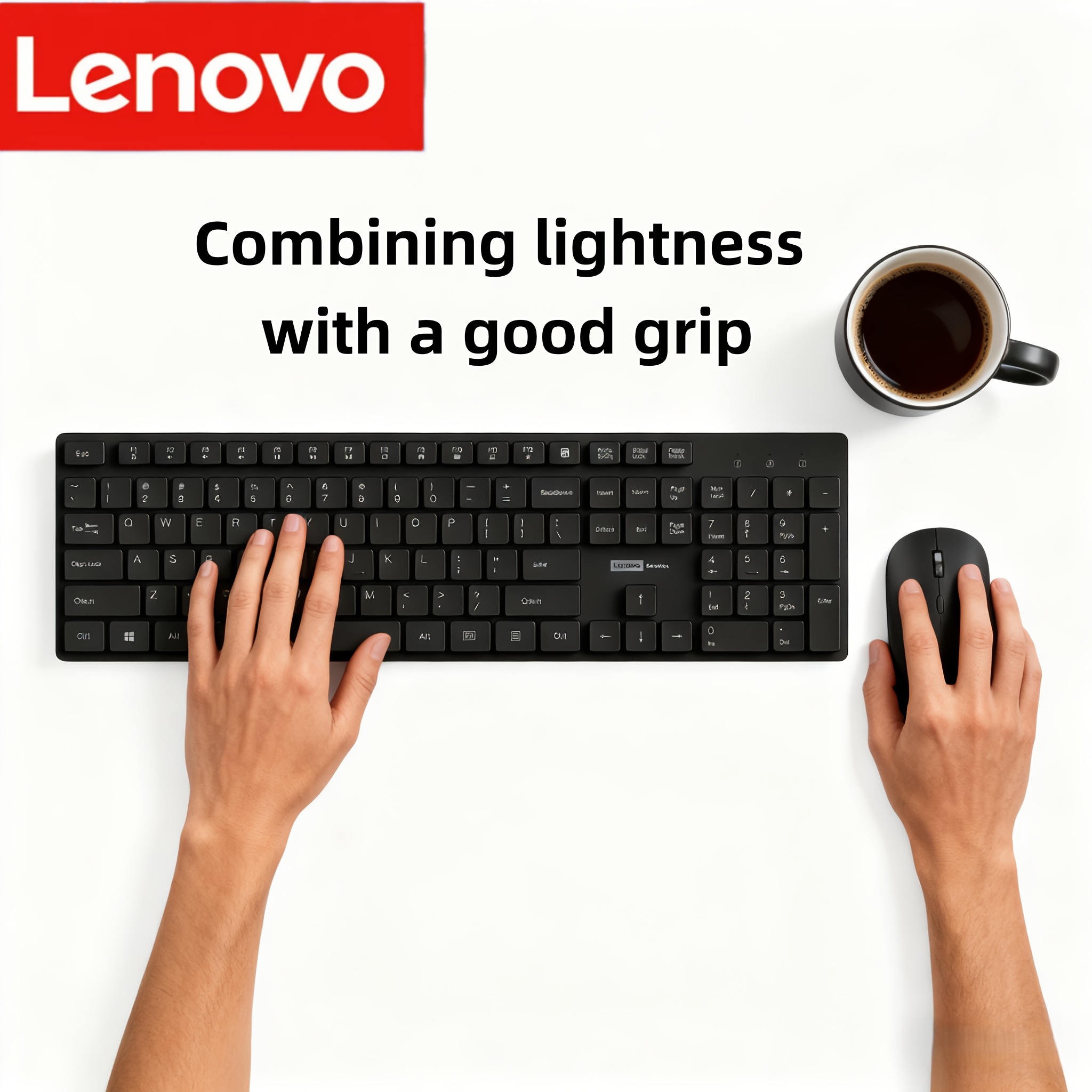 for Lenovo Wireless Keyboard and Mouse Set - Ultra-Thin Lightweight Portable 2.4G Wireless (Compatible with 3G/4G/5G) Plug & Play USB Receiver, Optical Tracking, Keyboards & Mice for PC, Laptop, Mac, iPad - Ideal for Home, Office