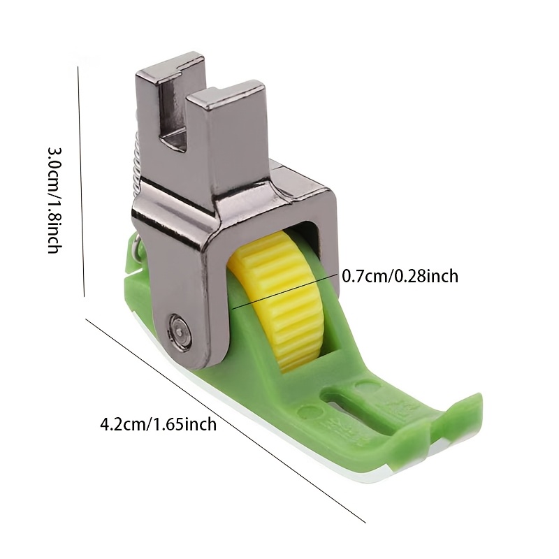 1pc Upgraded Flatbed Wide- Roller Presser Foot, Universal For Flatbed Sewing Machines, Plastic Presser Foot, Suitable For Fabrics, Stitching Line, Imported Material With Replaceable Wheels
