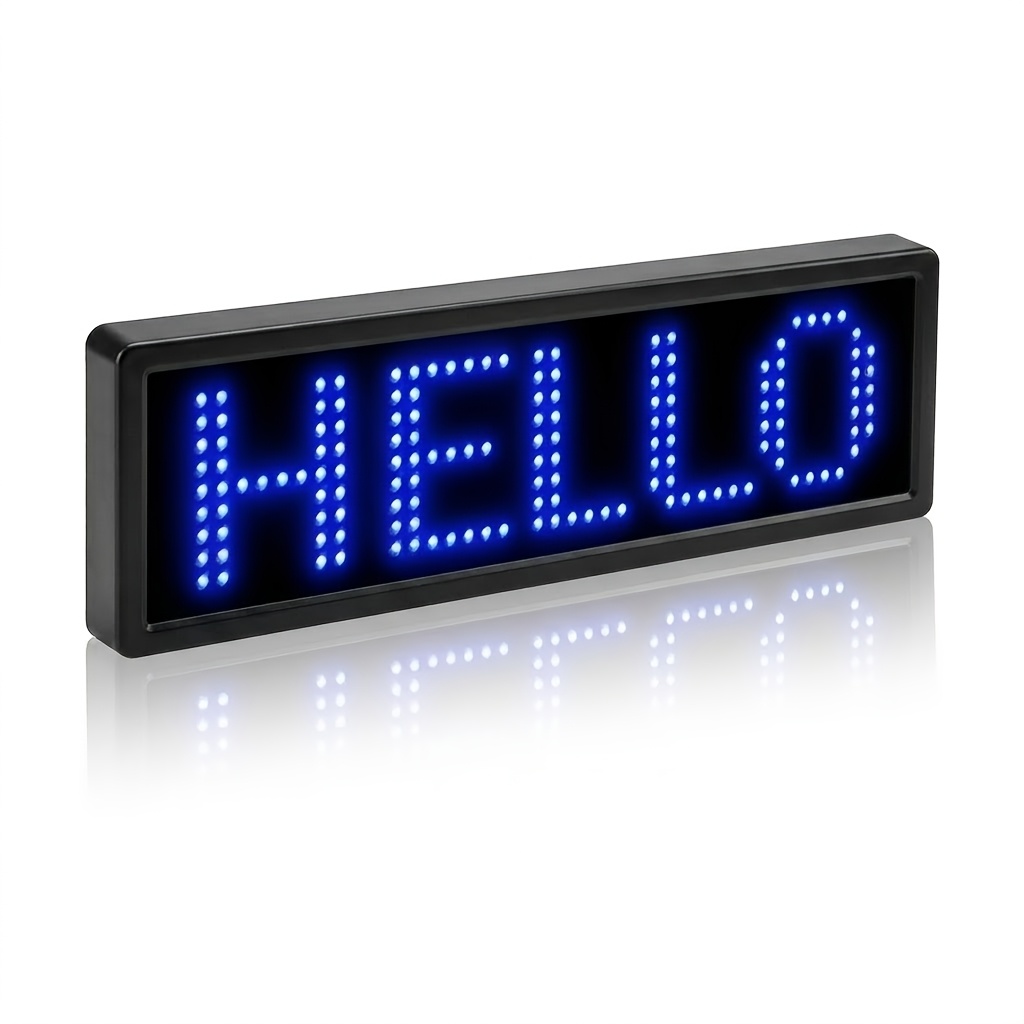 TEMU Wireless App-controlled Led Badge With Programming - Rechargeable Scrolling Text/logo, 48x12 Pixel Dynamic Display For Parties, Trade Shows,