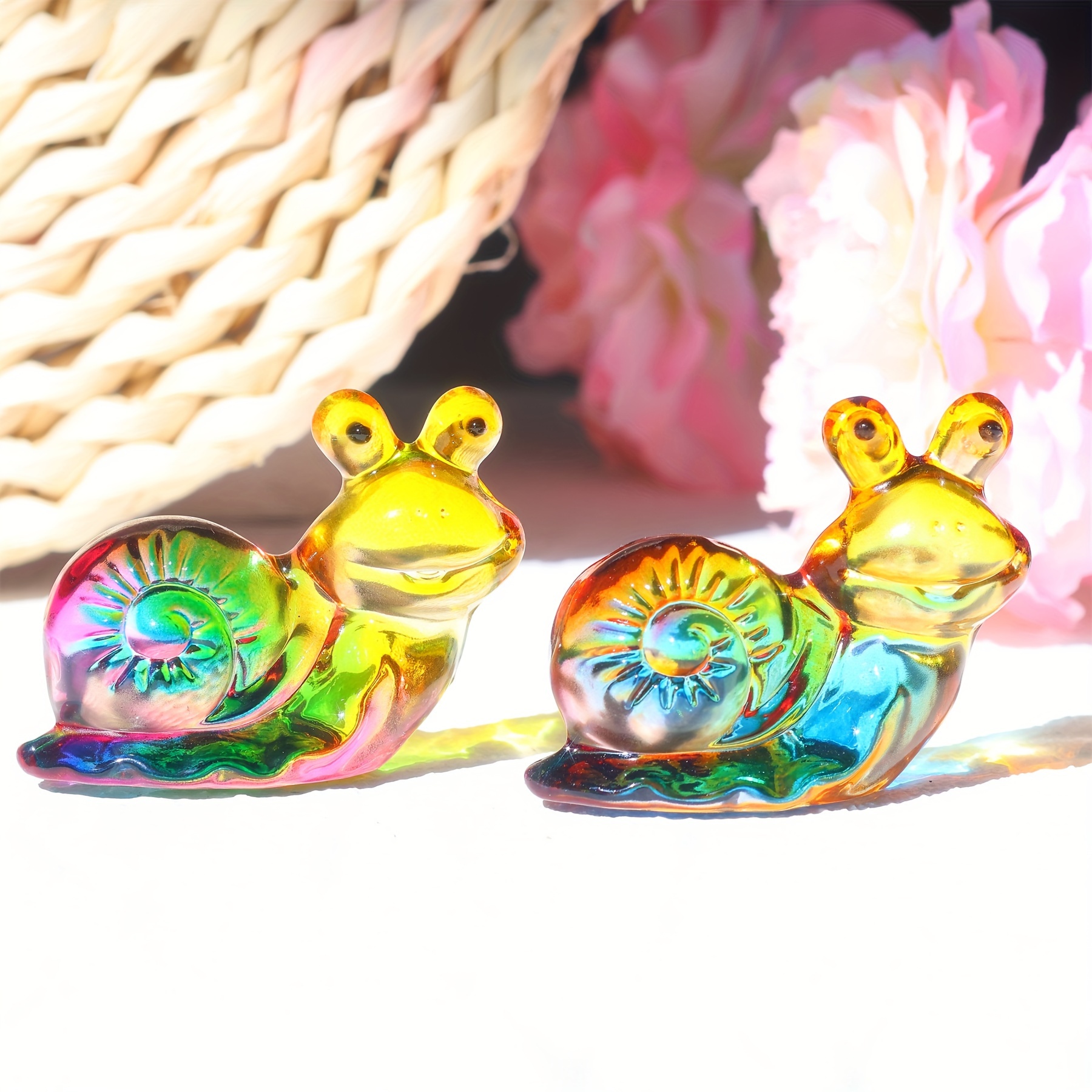 1pc glass snail figurine festive ornament for study bedroom decor home accents halloween christmas birthday valentines day holiday gift