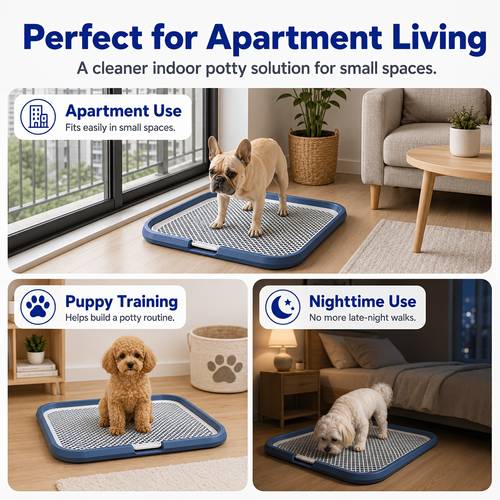 dog potty tray with removable grating leak proof indoor dog toilet for puppy training washable pad holder for apartments dogs