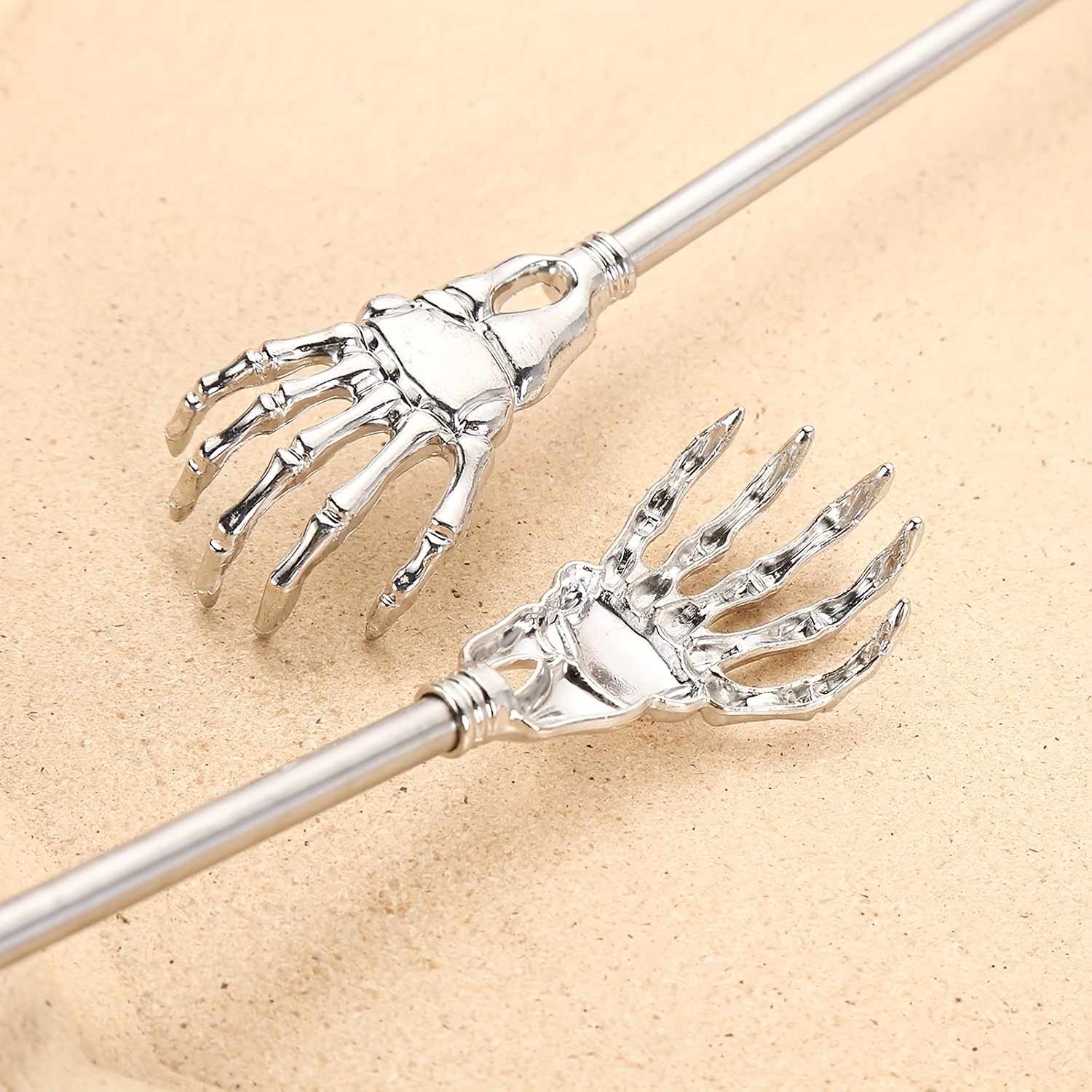 1pc Stainless Steel Extendable Back Scratcher - Telescopic Adjustable 21.08-57.91 cm with Ergonomic Rubber Handle, Portable Manual Itch Relief Tool for Elderly & Adults, Perfect Gift for Thanksgiving Christmas Birthdays, Personal Care Accessory | Sleek Metallic Finish | Durable Construction