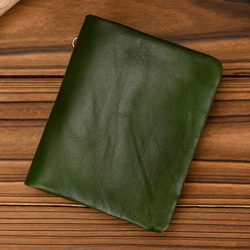 Genuine Leather Short Wallet, Unisex Bifold Wallet With Multiple Card Slots And Coin Purse