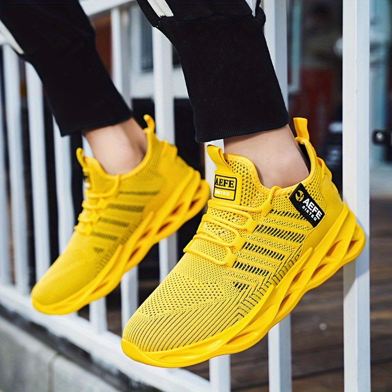 Men's Trendy Solid Colour Woven Knit Breathable Blade Type Temu New