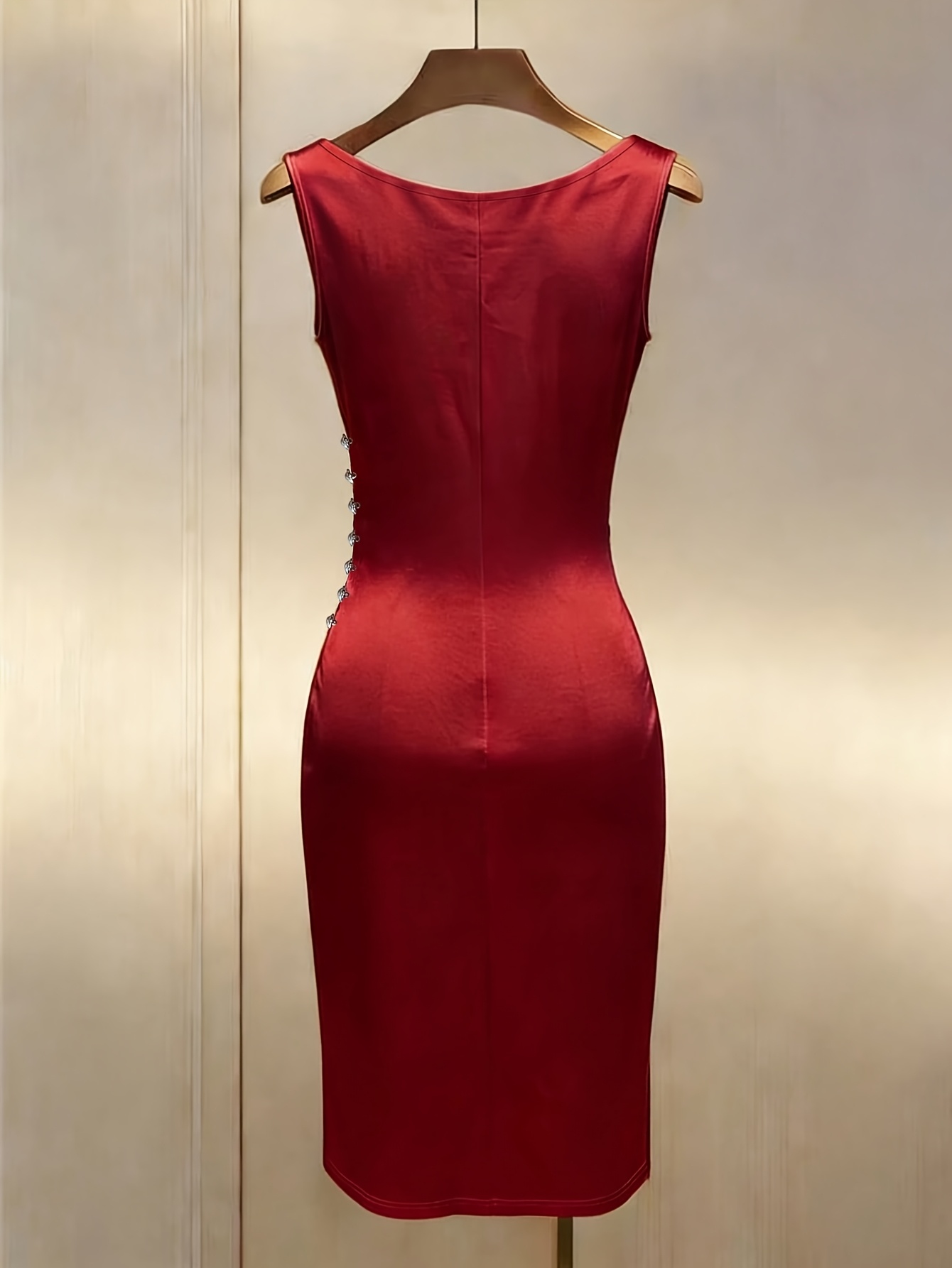red bodycon dress sleeveless womens fit satin midi stretch high Size:Large/Extra Large sale_bestsellers V-Neck Long Multi-Wrap Prom Mini dress Dont wait any longer