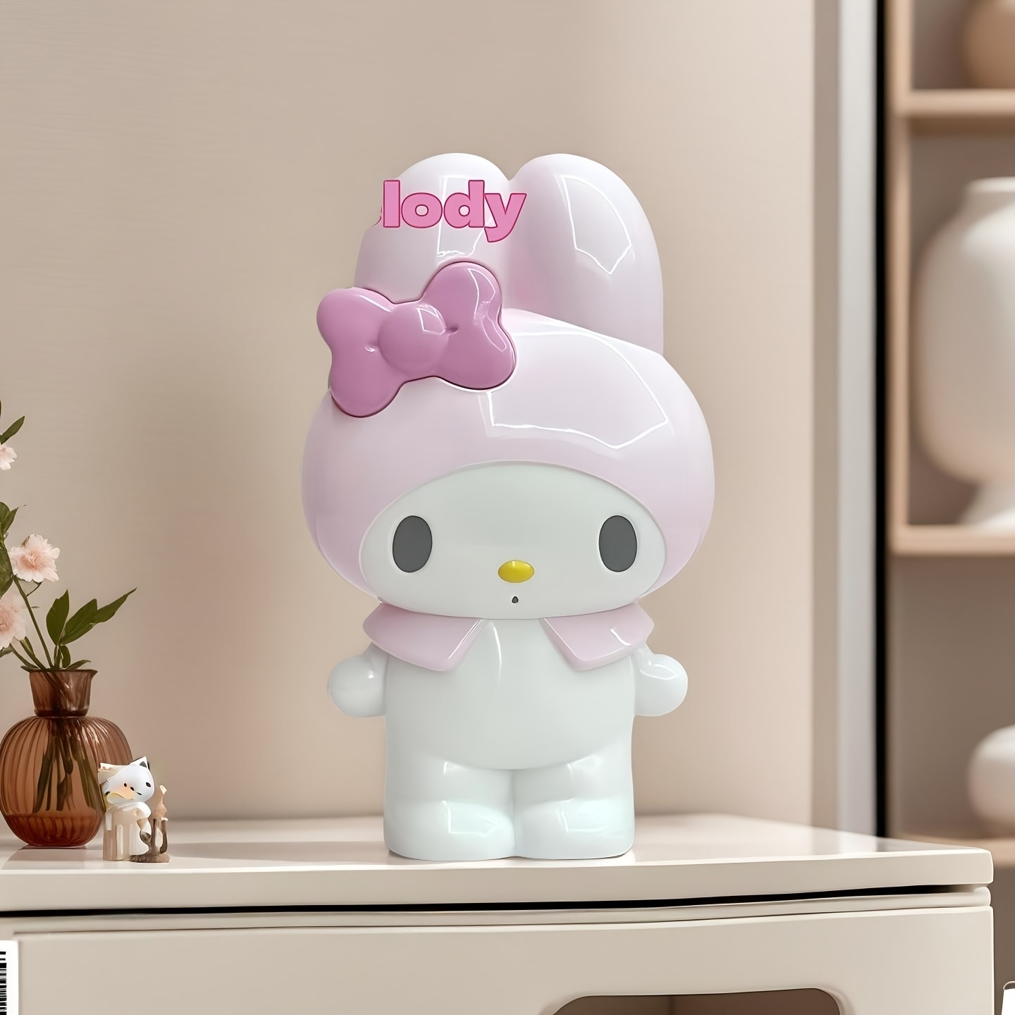 Image of My Melody Vase Flower Arrangement Decor - High-quality Cartoon Home Vase - Desktop Decoration - Multifunctional Cute Storage Bottle - Suitable For Brush Organizers