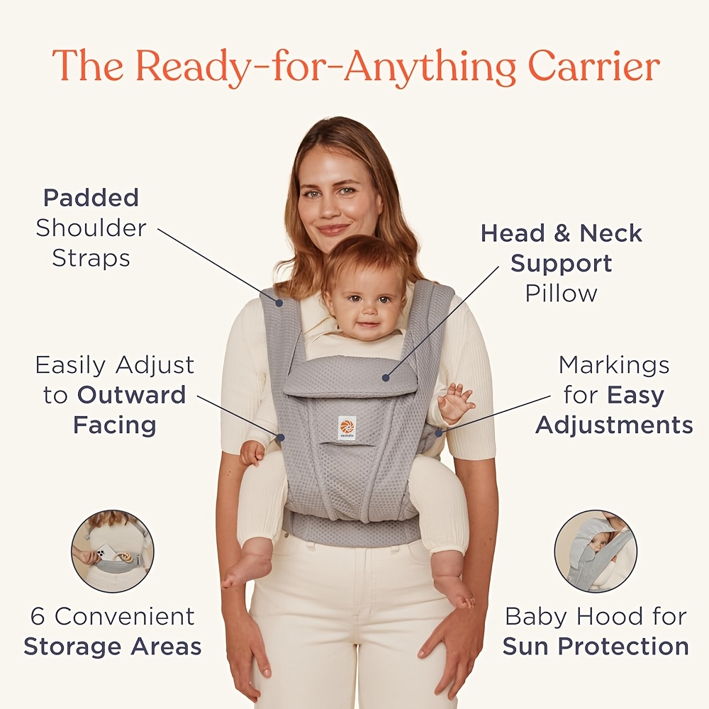 An Adjustable Baby Outdoor Sleeping Carrier, Breathable Baby Sling, Essential for Travel, Made of Soft Skin-Friendly Material, with Strong Load Capacity (Suitable for Ages 0-48 Months; Supports 3.18-20.41 KG)