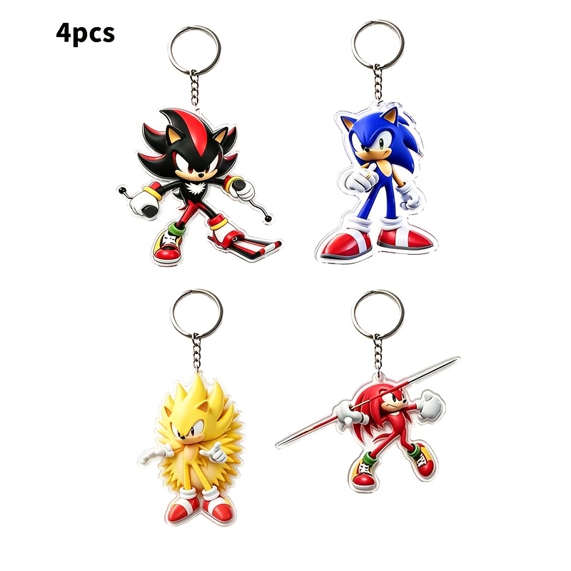 TEMU Gift For Her/him Party Keychain Gift Set, Acrylic Keychain, 4pcs, Schoolbag Hanger, Party Small Gift, High-quality Birthday