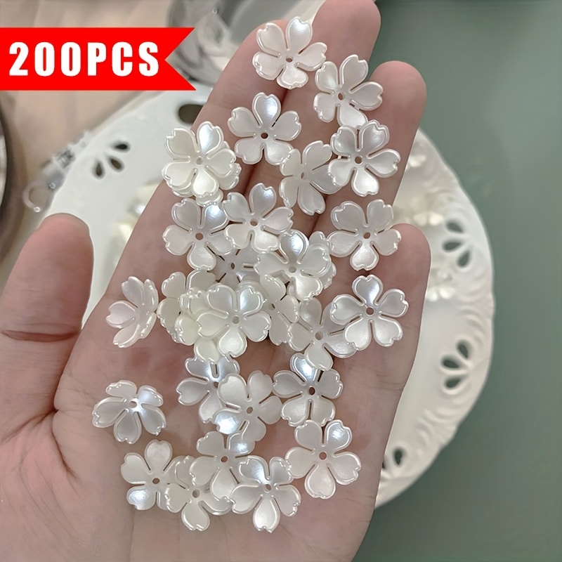 TEMU Perles & Assortiments de Perles 200pcs Perles Nacrées à Pétales pour Extensions de Cheveux, Décorations de Vêtements et Bijoux Faits Main