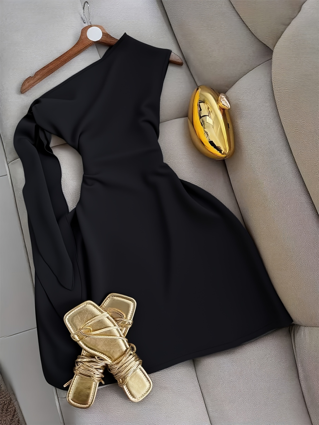 womens elegant bodycon party formal dress mustard yellow Temu