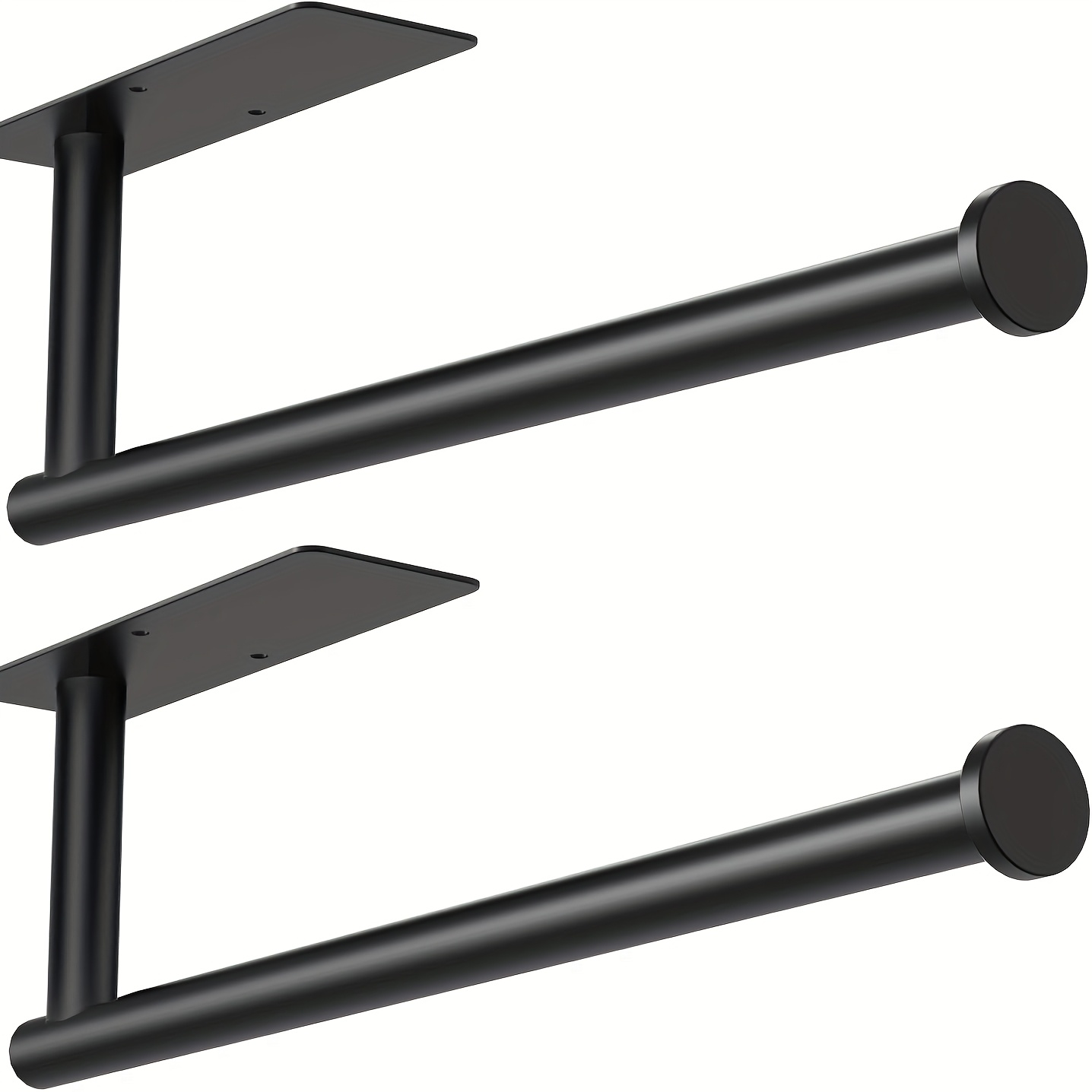 TEMU 2pcs-304 Stainless Steel 13 Inch Paper Towel Holder - Black/silvery, Roll Paper Towel - For Kitchen, Bulk Paper - Under Cabinets, Wall Mounted