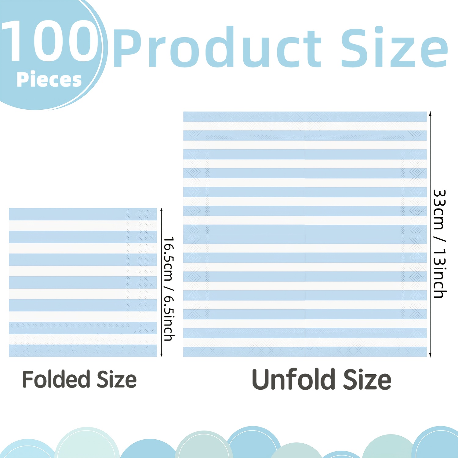 TEMU 100pcs Light Blue Striped Cocktail Napkins Light Blue And White Striped Paper Napkins Blue And White Disposable Napkins For Wedding Birthday