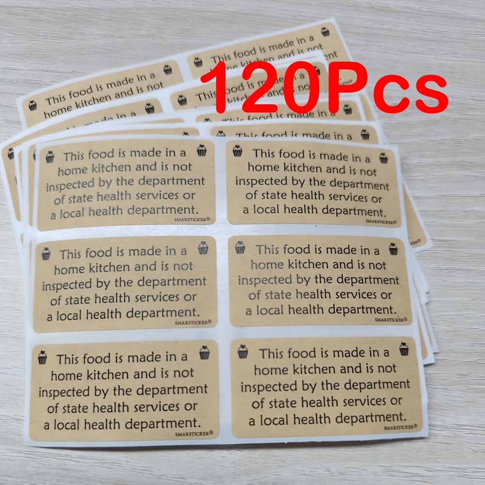 Temu – TEMU 120pcs Cottage Food Law Labels Stickers, Food Home Kitchen Stickers, Inspection Statement Printed Labels For Home Kitchen,