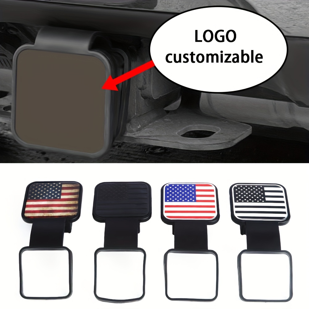 

Customizable American Flag Design, Universal Square Trailer Hitch Cover, Rubber Dust & Theft Protection Cap, Vehicle Modification, All-weather Outdoor Car Accessory