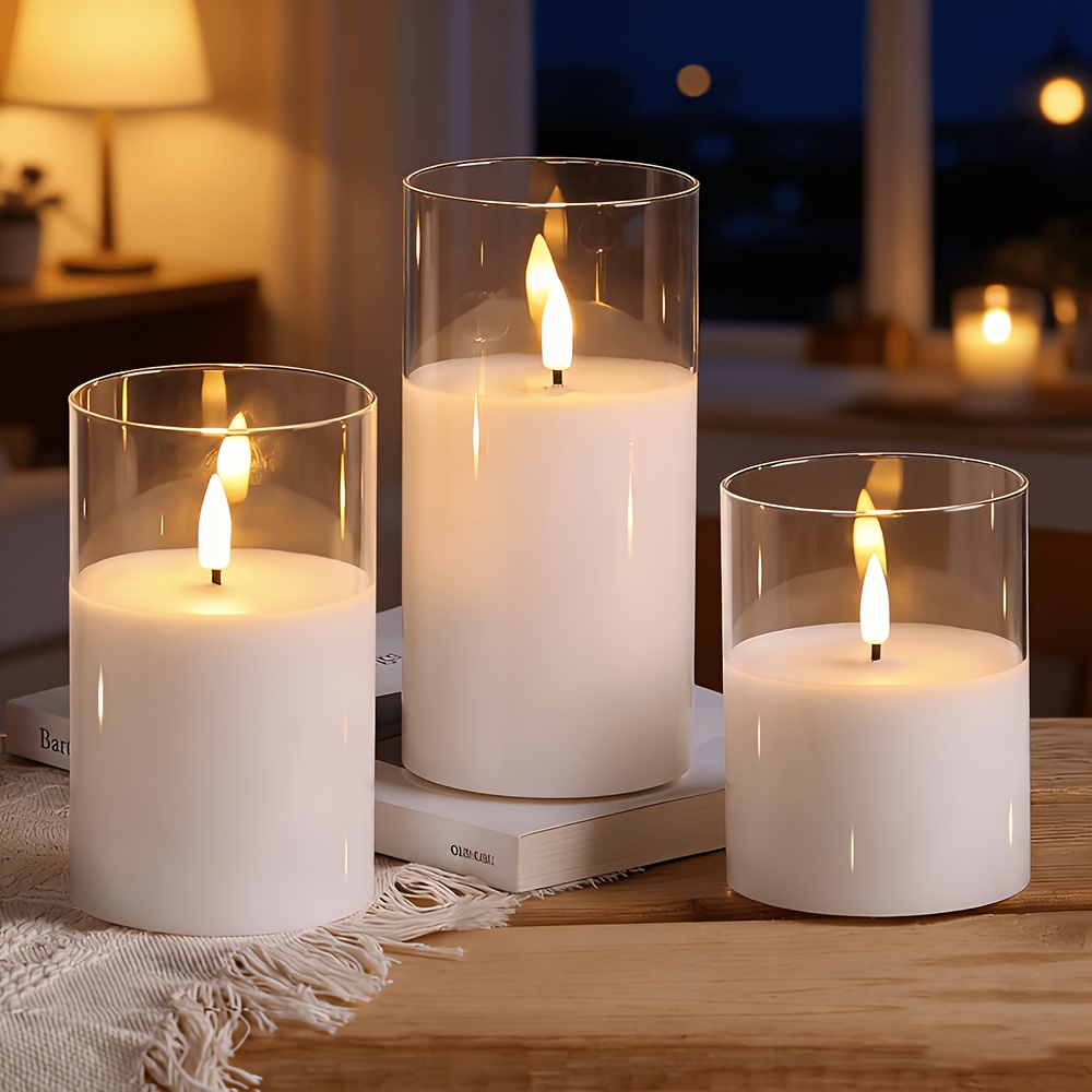 item picture new flameless candle with acrylic lampshade suitable for indoor and outdoor use ideal for commercial space decoration holiday and birthday party lighting features timer function and long  