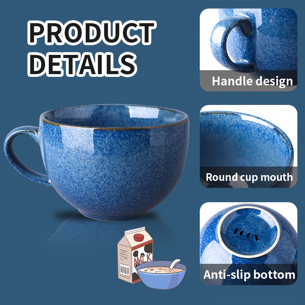 4pcs ceramic 24 ounce soup mug handles large coffee mug 24 - Temu