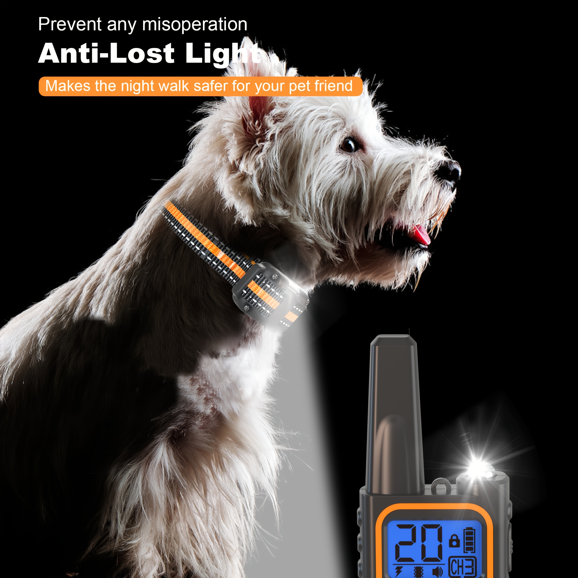 small dog vibrating collar Anti-Bark Collar for Small Dogs, No Shock Anti Barking Collars with 7  Sensitivities, 3 Adjustable Modes Beep & Vibration, IP67 Waterproof main image 1