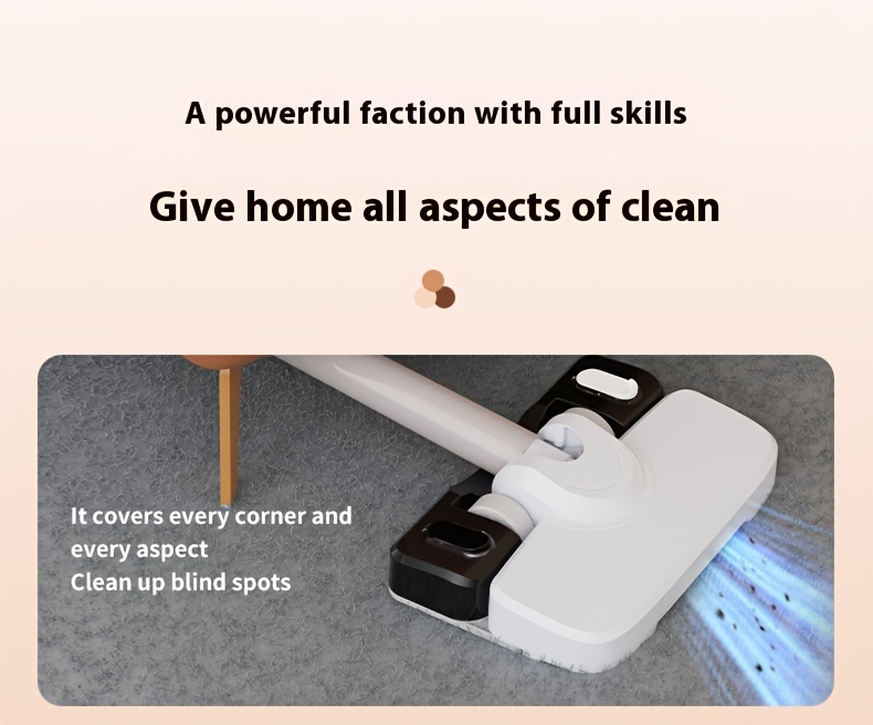 5 in 1 cordless vacuum cleaner powerful suction rod vacuum cleaner the vacuum cleaner is suitable for hardwood floors carpets pet hair blowing suction and suction multi functional hand held   to   clean up details 1