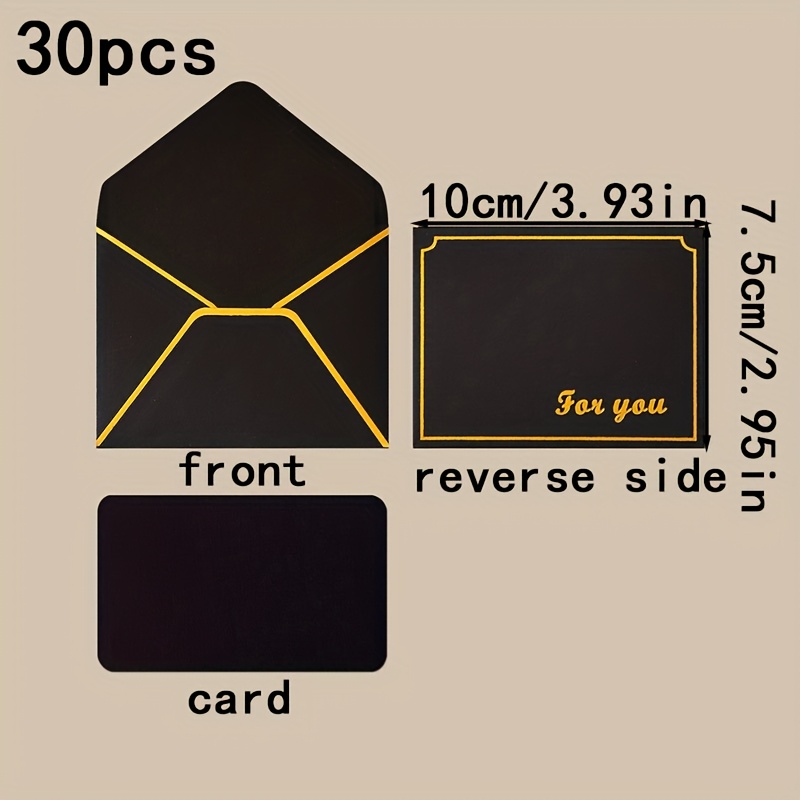 TEMU 30pcs Fashion Envelope Greeting Card Set, Small Mini Storage Western-style Envelopes, 15 Envelopes & 15 Cards