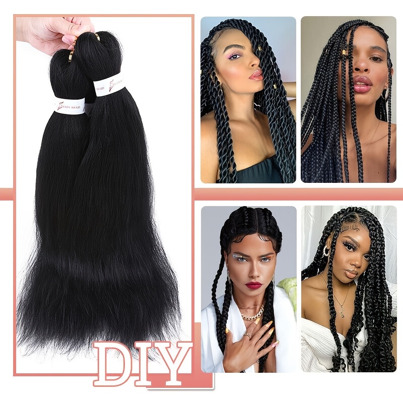 3 bundles soft synthetic fiber   professional pre stretched braiding hair extensions   texture long   no shedding unisex adult crochet for bohemian braids goddess   locs water   twist fluffy natural ombre details 2