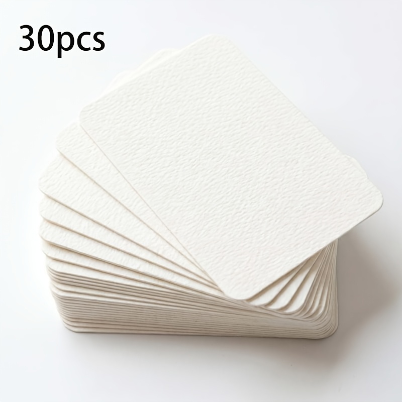 TEMU 30pcs Mini Blank Watercolor Paper 300g, Thick White For -wet Painting, Calligraphy, And Water Level Lines, Ideal For School, Art Classes,