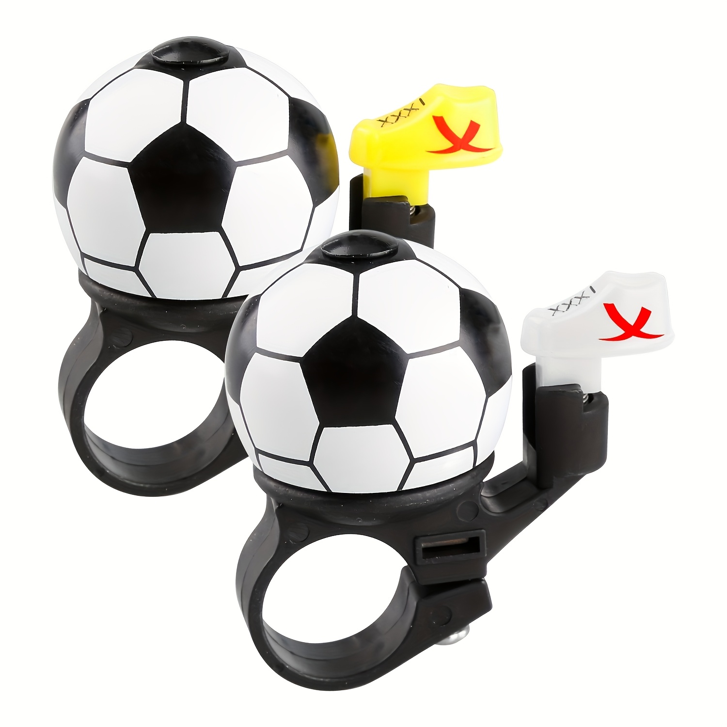 2pcs Soccer Ball Bicycle Bells, Soccer Ball-shaped Bicycle Bells, Decorative Bicycle Accessory Bells.