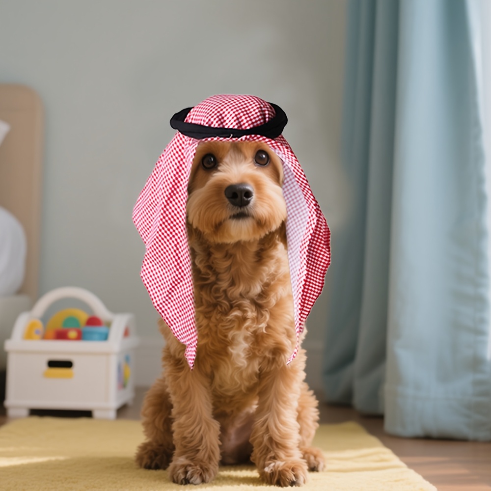TEMU 1pc Chapeau pour animaux de compagnie Foulard Décoration de fête Costume amusant Convient pour fête Jeu de rôle Rassemblement Photographie