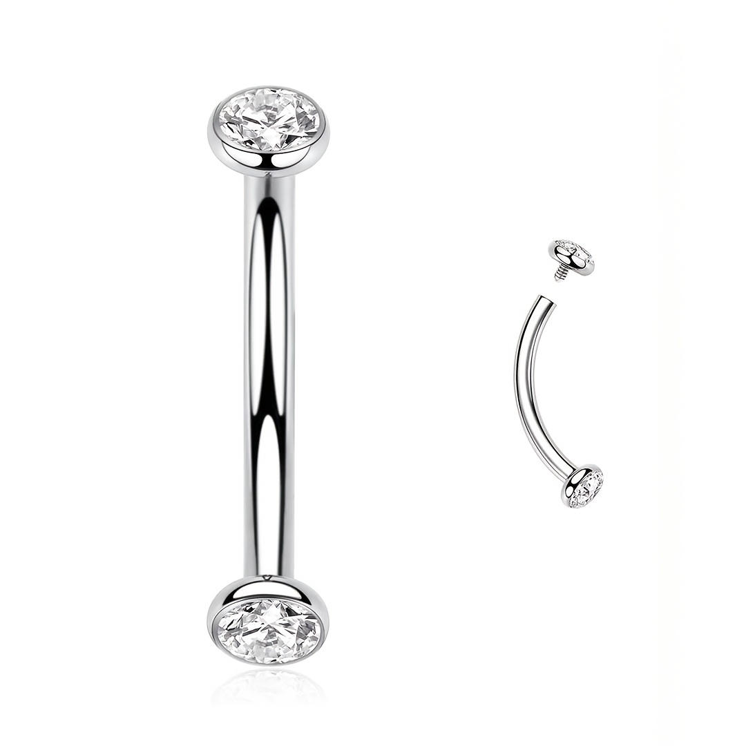 TEMU Bague de piercing pour , barre incurvée en , bijoux de piercing 18G en acier inoxydable pour sourcils et nombril, bijoux de piercing
