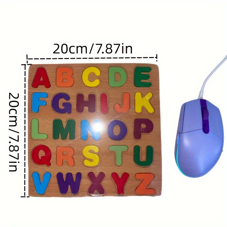 Wooden Puzzle Board Game Alphabet Numbers Shapes Matching - Temu