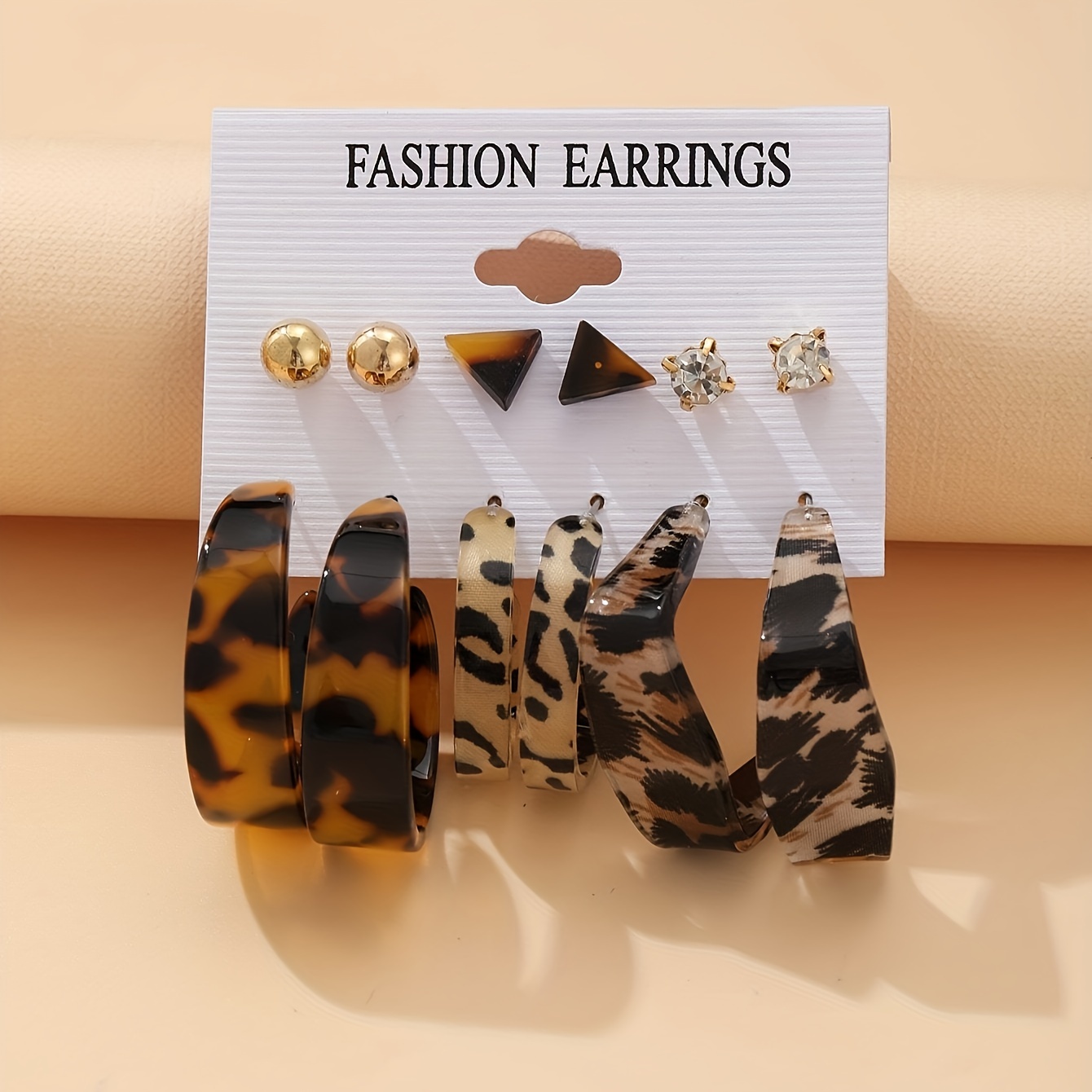 

12pcs Chic Acrylic Geometric Leopard Print Earring Set - Parties, Dates & Gifts | Casual Attire