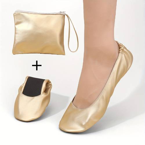zapatillas de yoga de interior para mujer de punta redonda para sin plantilla, , y cómodas de llevar. diseño plegable, un bolso tote color. zapatillas de de ballet adecuadas para , y como pantuflas