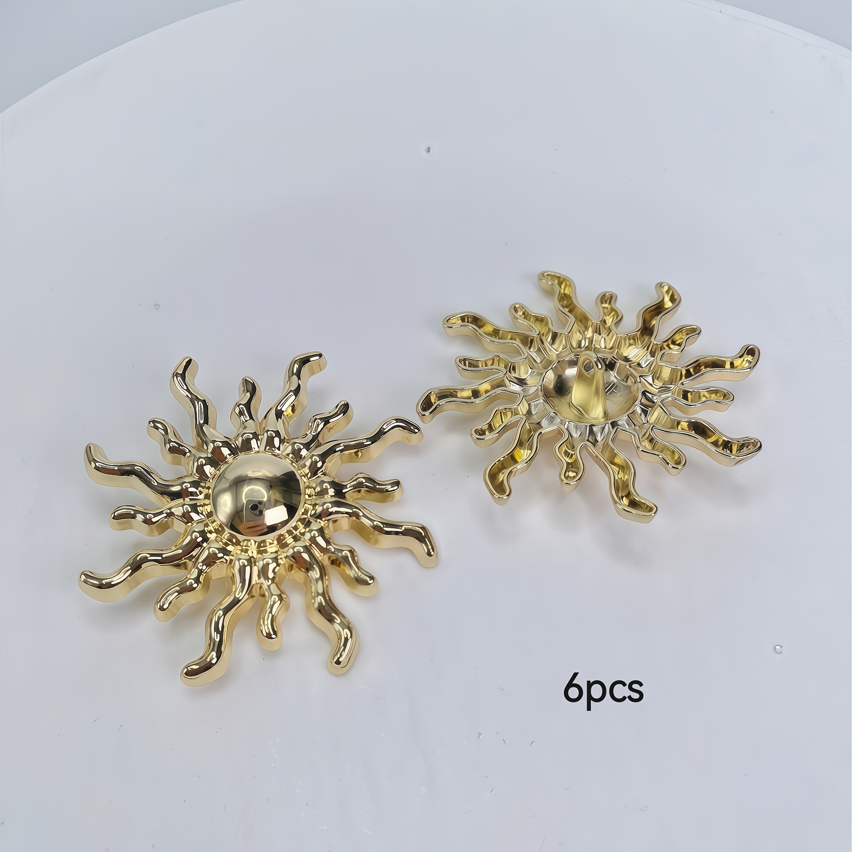 TEMU 6 pezzi Bottoni in metallo a forma di irregolare, 18/25/30/35/45mm con design traforato irregolare, per cucire abbigliamento, borse, accessori e