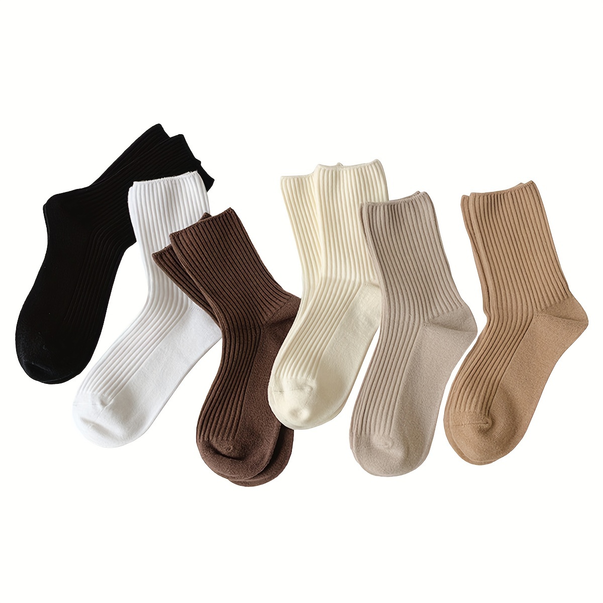 

6pcs Womens Socks Casual Socks Neutral Socks For Women Girls Clothes For All , Spring Trip Or , , Dinner, Valentine'sday, Thanksgiving Day, Day