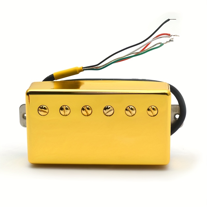 Alnico 2 Double Coil Guitar Pickups with 4 Wire Coils, Featuring 7. 5K/8. 6K/15K Coil Splits with Copper Sleeves, Alnico 2 Pickups (Suitable for LP Guitars) with Golden Plating., Studio Guitar Equipment, Live Performance Pickups, Vintage Humbucker