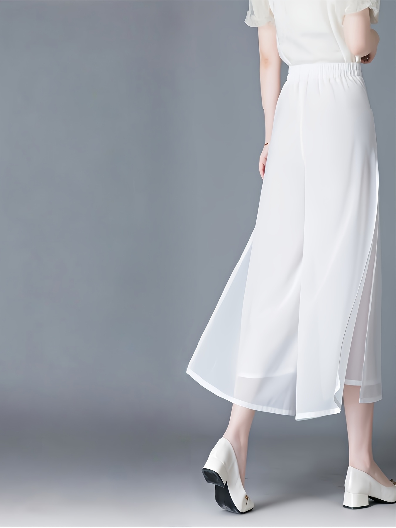 sachin and babi light blue dress white double layer chiffon wide leg pants