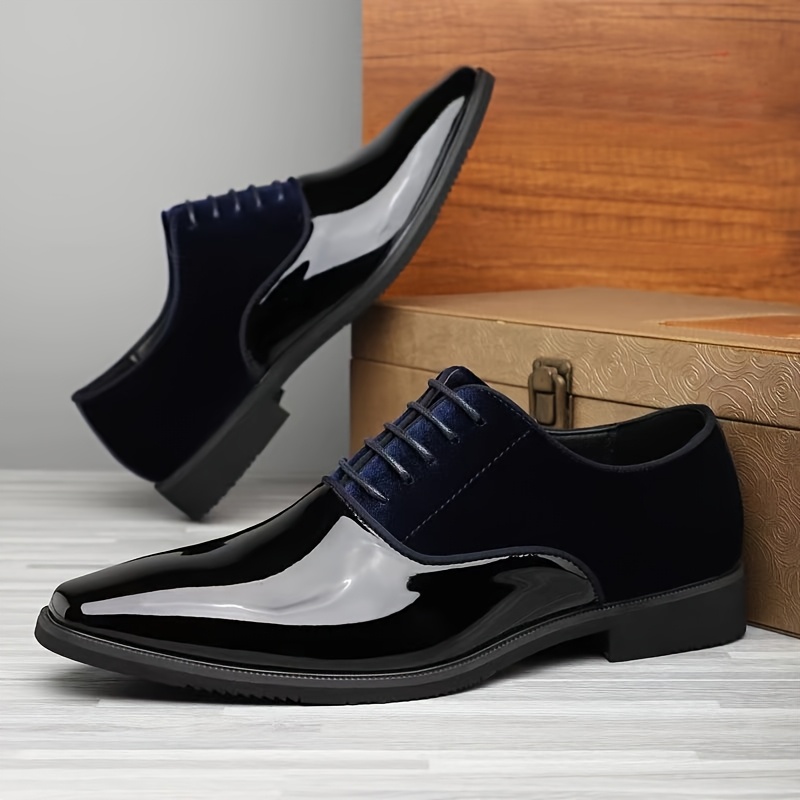 TEMU Men's Dress Business Shoes, Lightweight Trendy Flat Shoes, Low-top British Pointed Toe Shoes