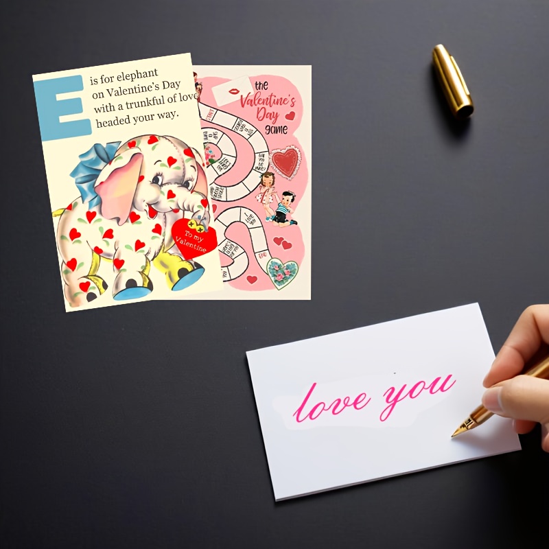 

8pcs Retro Valentine's Day Japanese Style Postcards, Message Cards, Decorative Wall Painting Cards, Wall Stickers Set. Suitable For Diy Decoration Of Bedrooms, Dormitories, Offices, Etc.