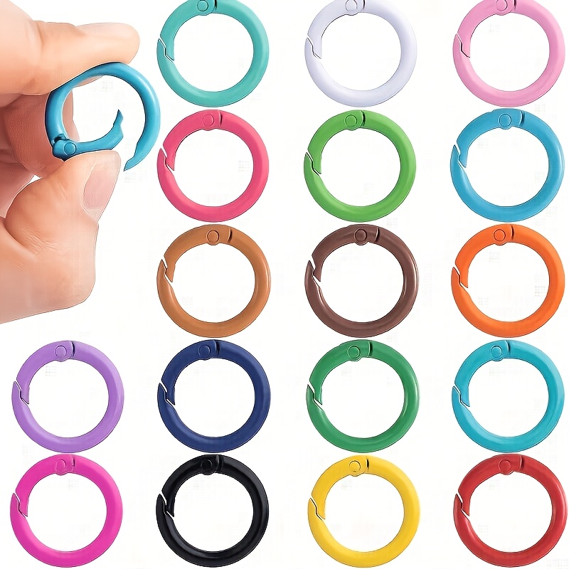 TEMU Lot de 48 joints toriques à ressort, clips porte-clés accessoires de loisirs de durables, adaptés pour porte-clés DIY, sangles de sac, laisses