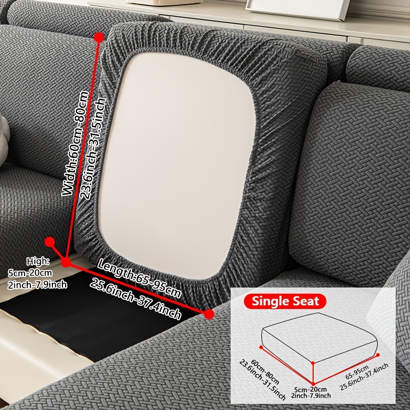 TEMU 1pc Of Solid Color Sofa Cover, Durable And Non-slip, Suitable For , Pet-friendly Sofa Cover, Machine Washable Elastic Sofa Cover, Fits 3/2/1/4
