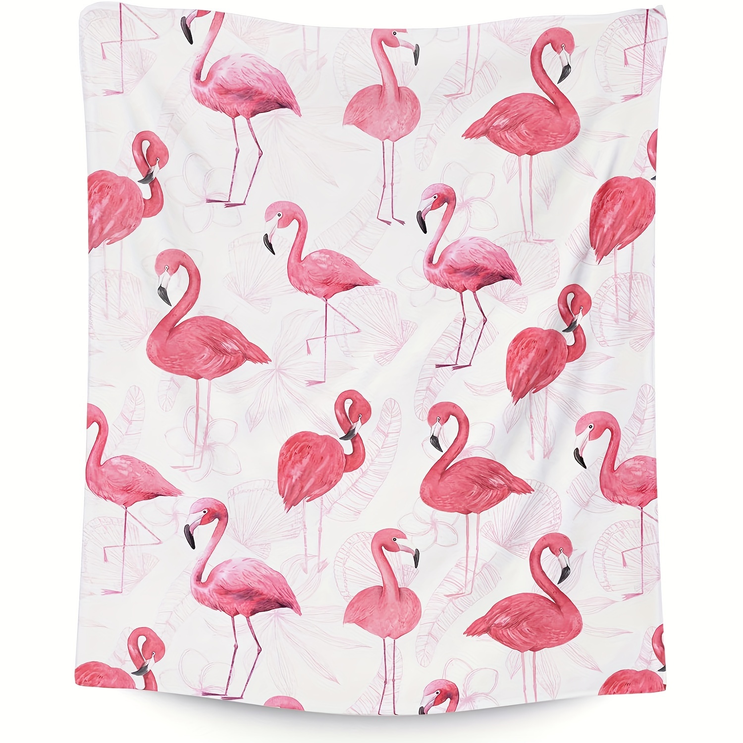 

Cozy Flannel Throw Blanket With Vintage Flamingo Design - Soft, Warm, And Perfect For Couch, Bed, Office, Or Travel - Ideal Gift For All Seasons