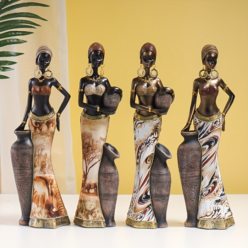 estátua de resina de mulher africana elegante - decoração   para  , quarto ou escritório Detalhes do produto 0