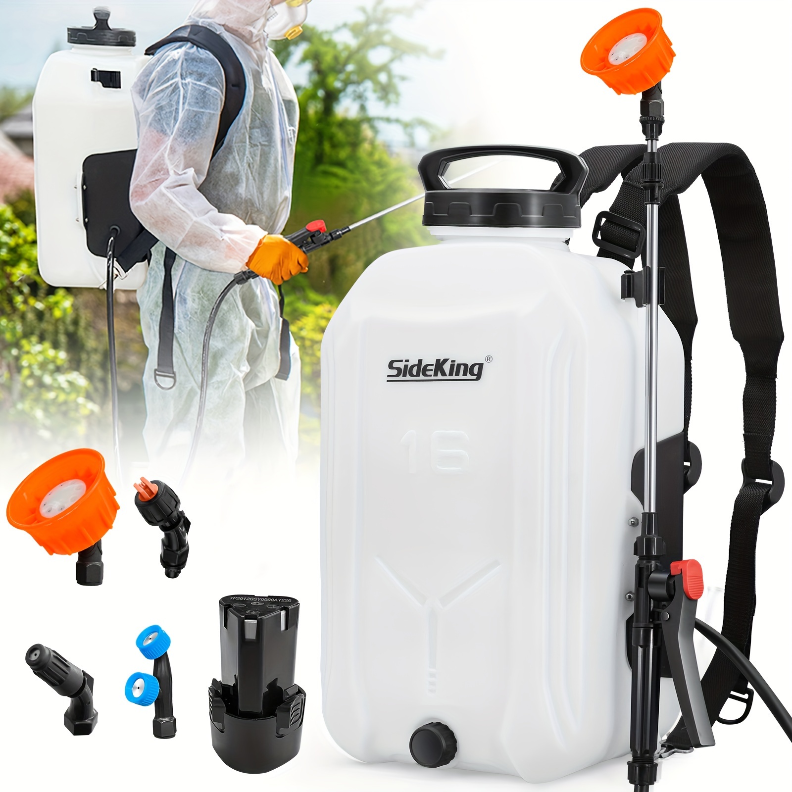 

4 Gallon Battery Powered Backpack Sprayer, Psi Electric Garden Pump Sprayer With Lithium Battery For Long Time Spray, Yard Sprayer With Telescopic Wand, 5 Nozzles For Spraying Cleaning.