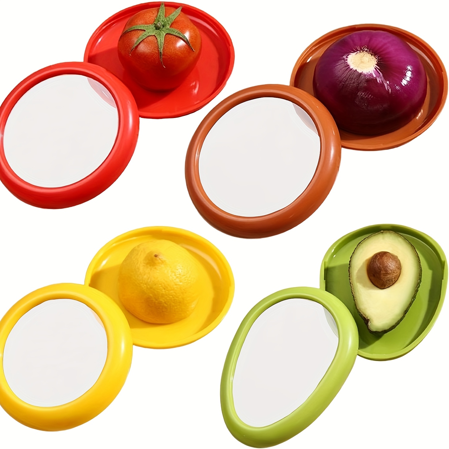 TEMU 4pcs Silicone Fruit And Vegetable Tray, Reusable Fruit And Vegetable Storage, Fruit And Vegetable Box, Storage Of Multiple And Vegetables. Home Kitchen Storage